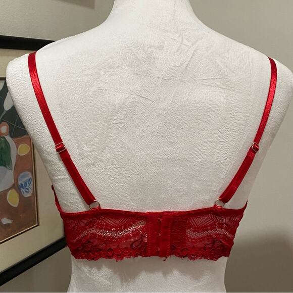 Jessica Simpson Red Lace Trim Full-Coverage Bra with Underwire Size 38C - Picture 4 of 6